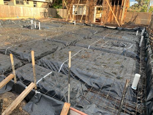 Concrete Frankston team installing a new house slab in Carrum